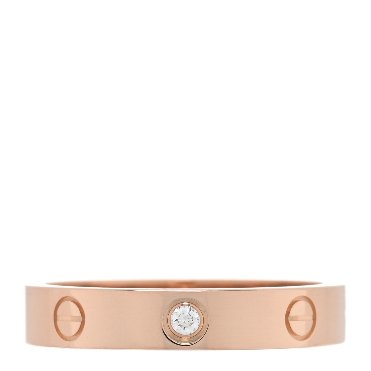 18K Pink Gold Diamond 4mm LOVE Wedding Band Ring 58 8.25