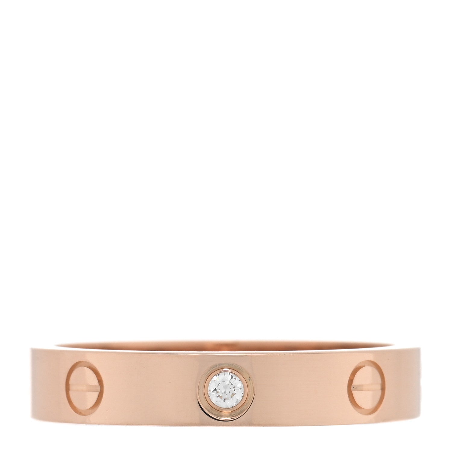 Cartier 18K Pink Gold Diamond 4mm LOVE Wedding Band Ring 58 8.25 1 of 4