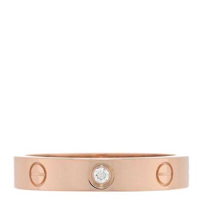 Cartier 18K Pink Gold Diamond 4mm LOVE Wedding Band Ring 58 8.25 1 of 4
