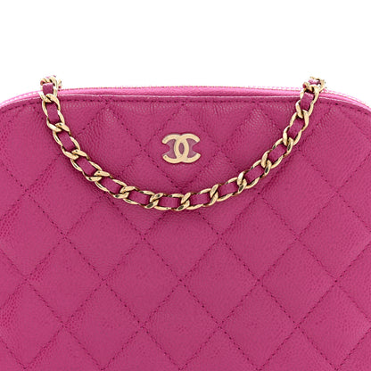 Chanel Caviar Quilted Classic Clutch With Chain Fuchsia 8 of 11
