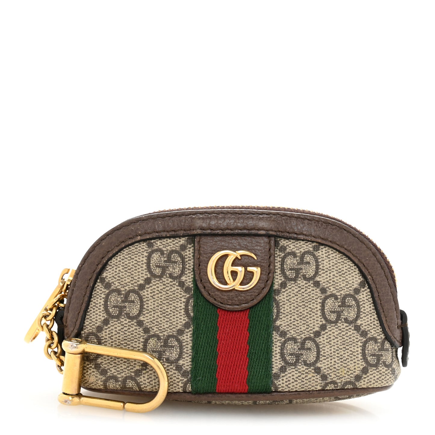 GG Supreme Monogram Web Ophidia Dome Key Pouch Beige New Acero