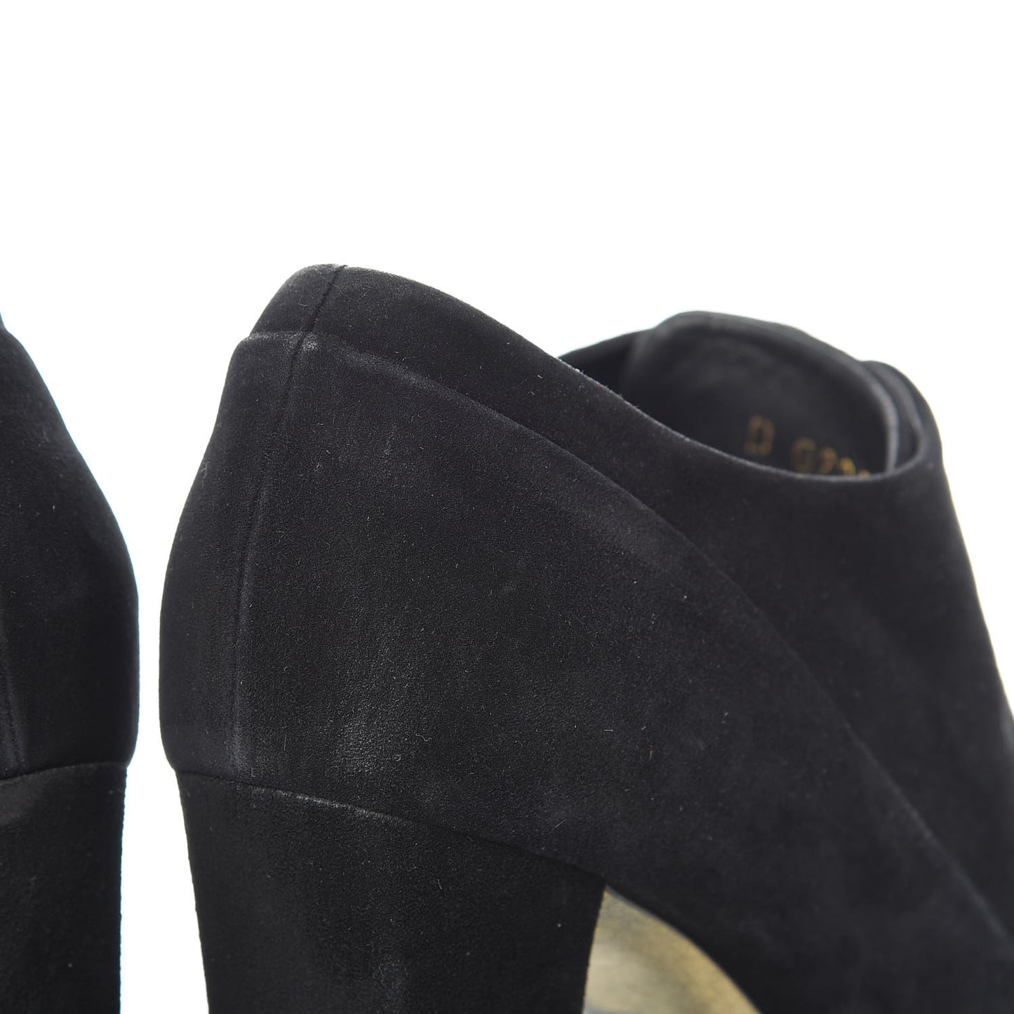 Suede Cap Toe Lace Up Booties 41 Black