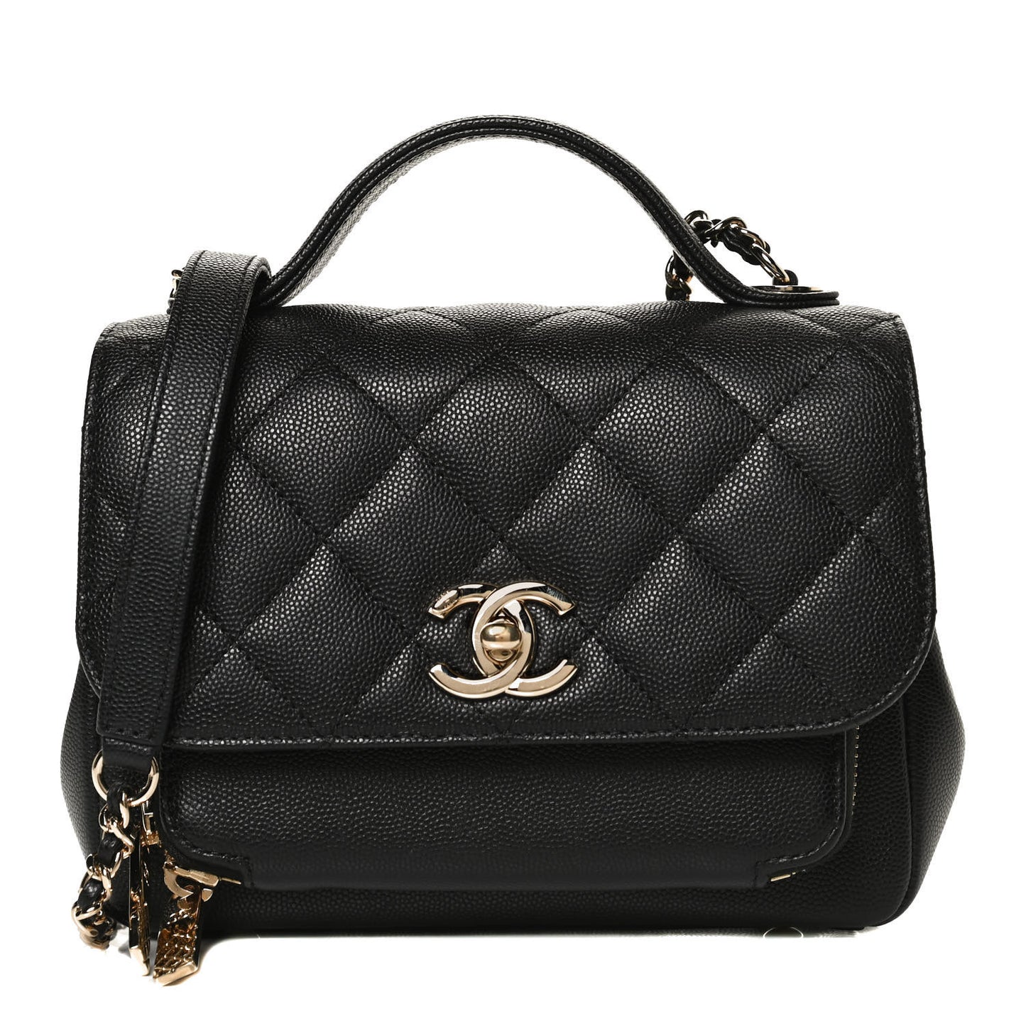 Caviar Quilted Small Business Affinity Flap Black
