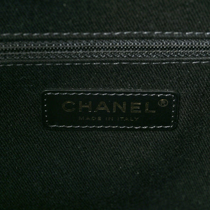 Chanel Calfskin Knit Medium Deauville Tote Black Beige 6 of 8