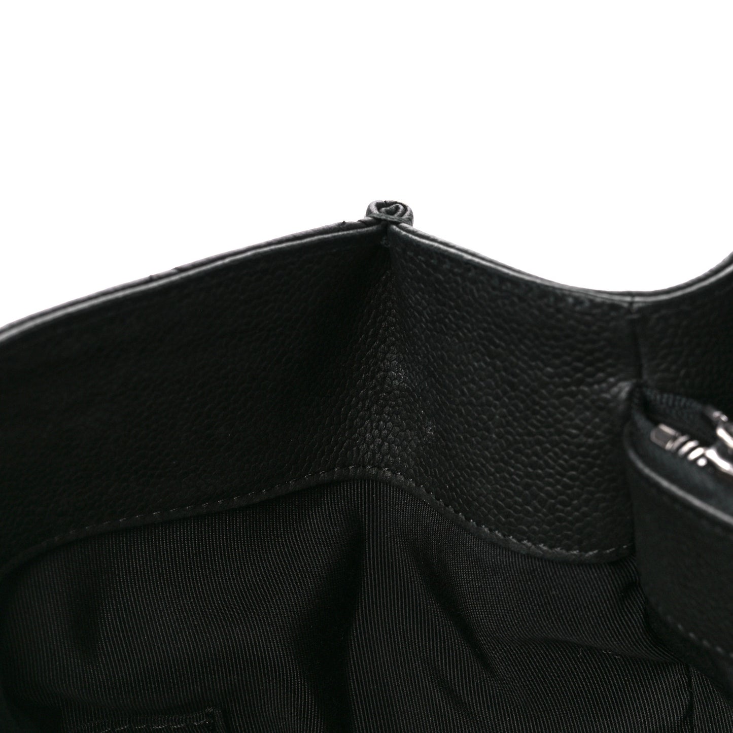 Caviar Quilted Large Casual Pocket Tote Black
