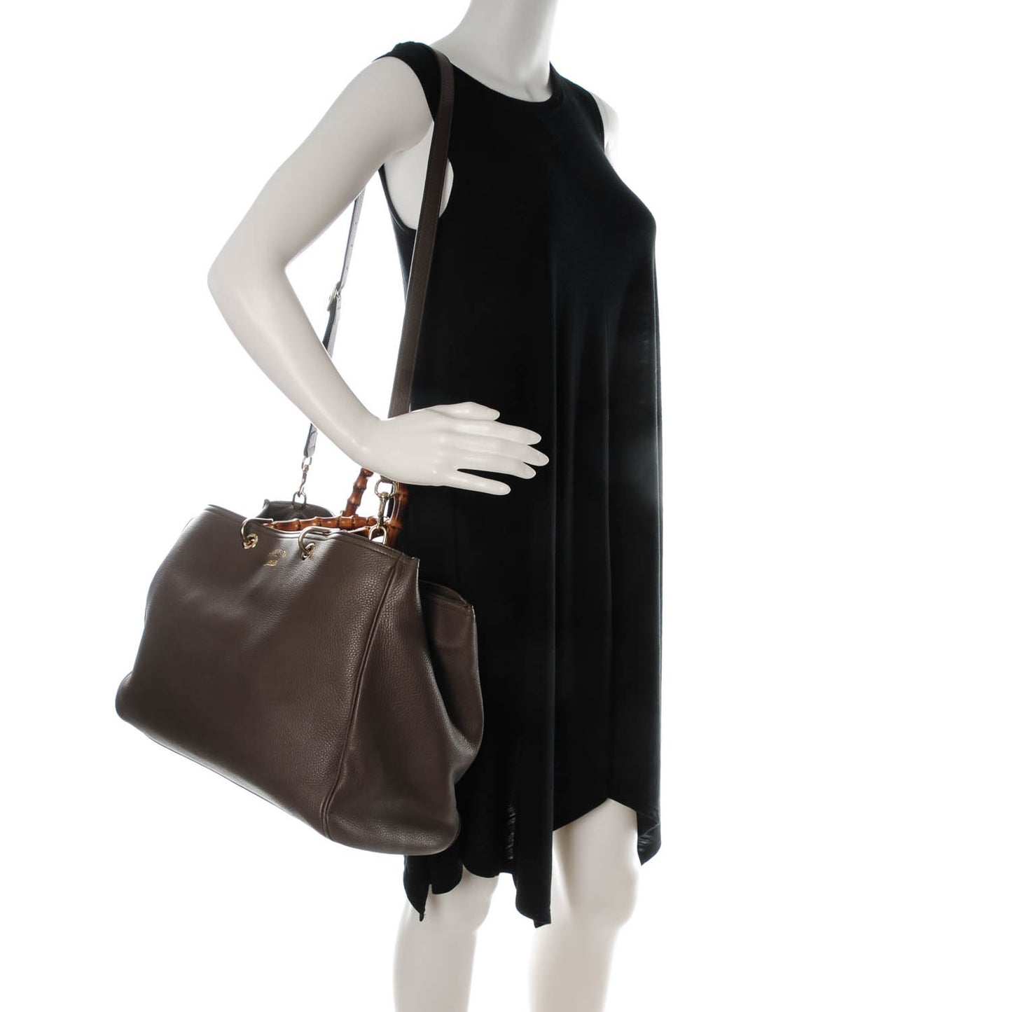 Calfskin Large Bamboo Shopper Tote Grey Field