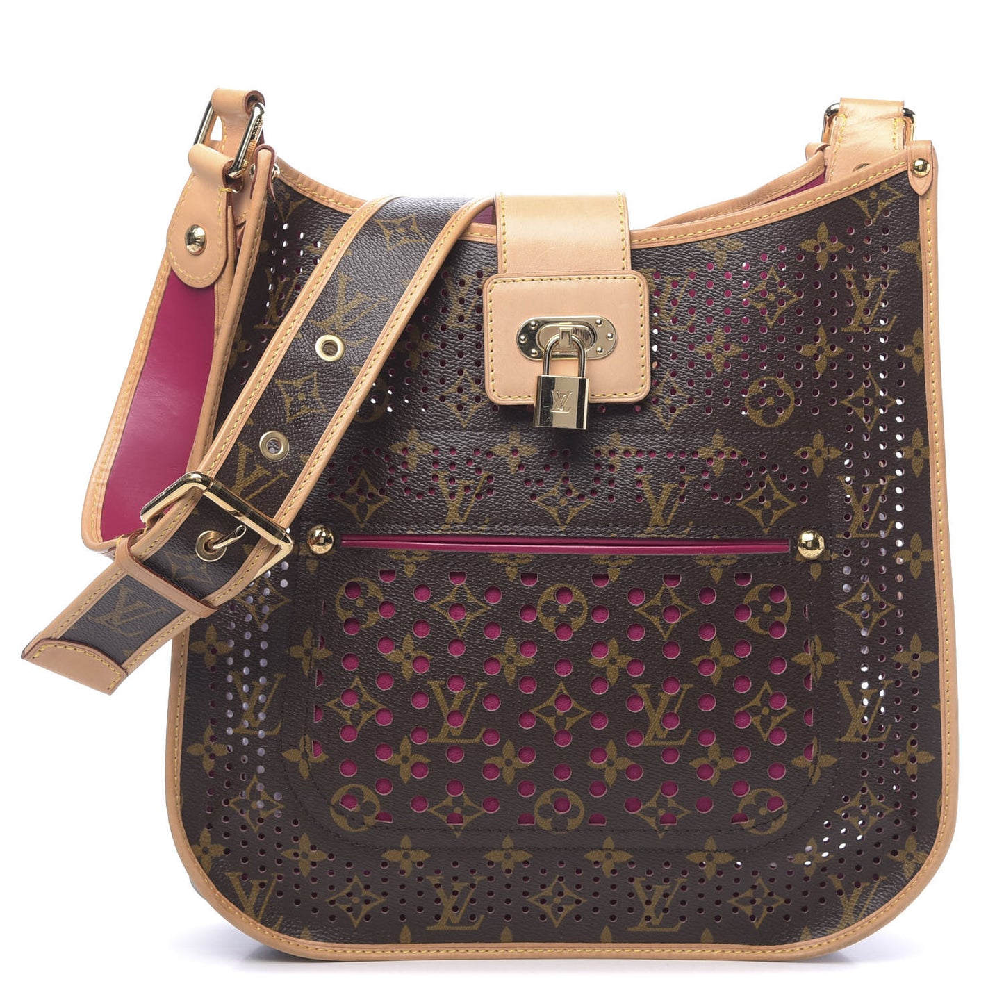 Monogram Perforated Musette Fuchsia