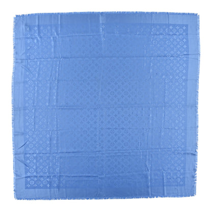 Louis Vuitton Wool Silk Monogram Shawl Bleuet 1 of 3