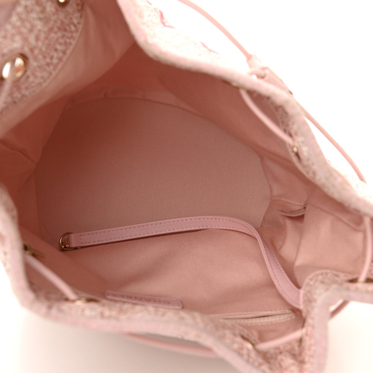 Lurex Boucle Deauville Drawstring Bag Pink