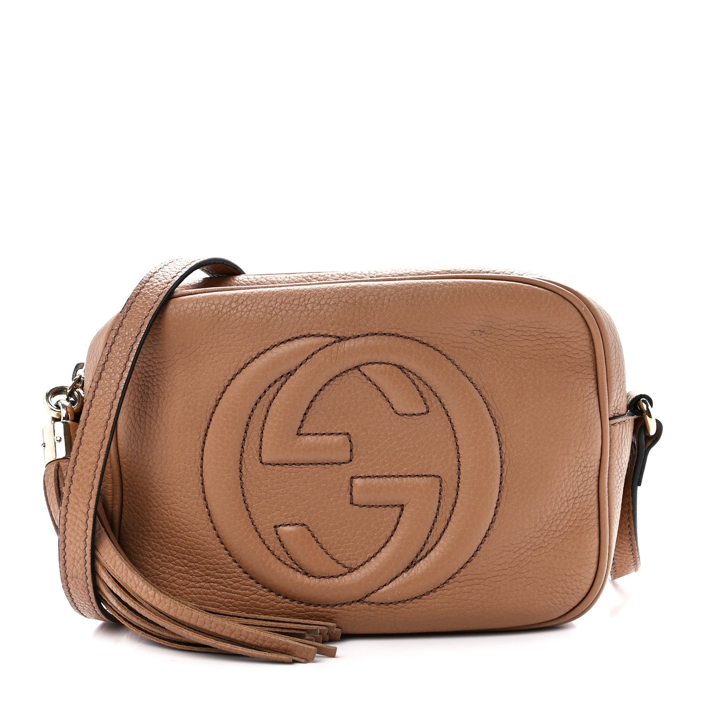 Pebbled Calfskin Small Soho Disco Bag Camelia