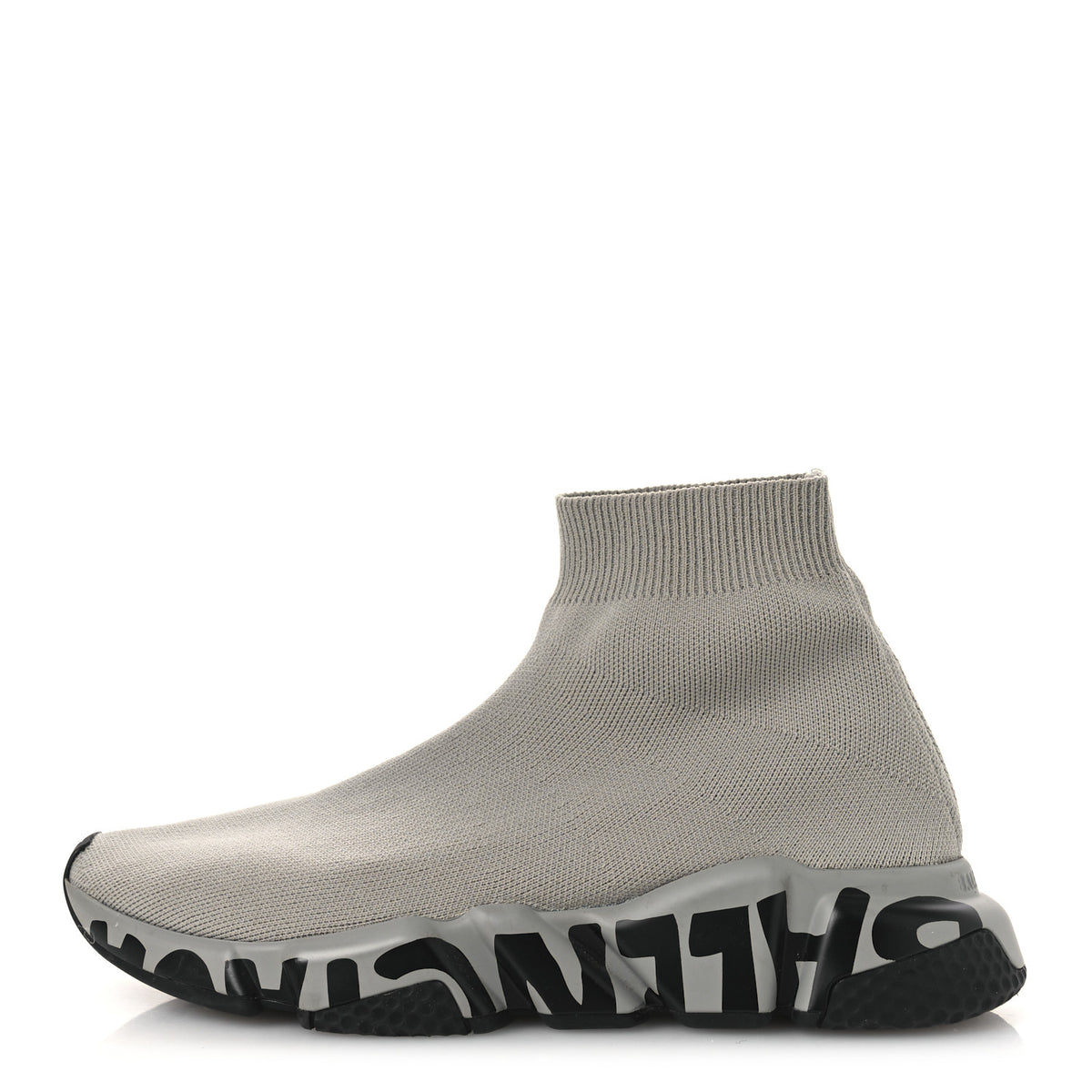 Balenciaga Neoprene Knit Womens Speed Graffiti Sneakers 38 Grey Black 1 of 12