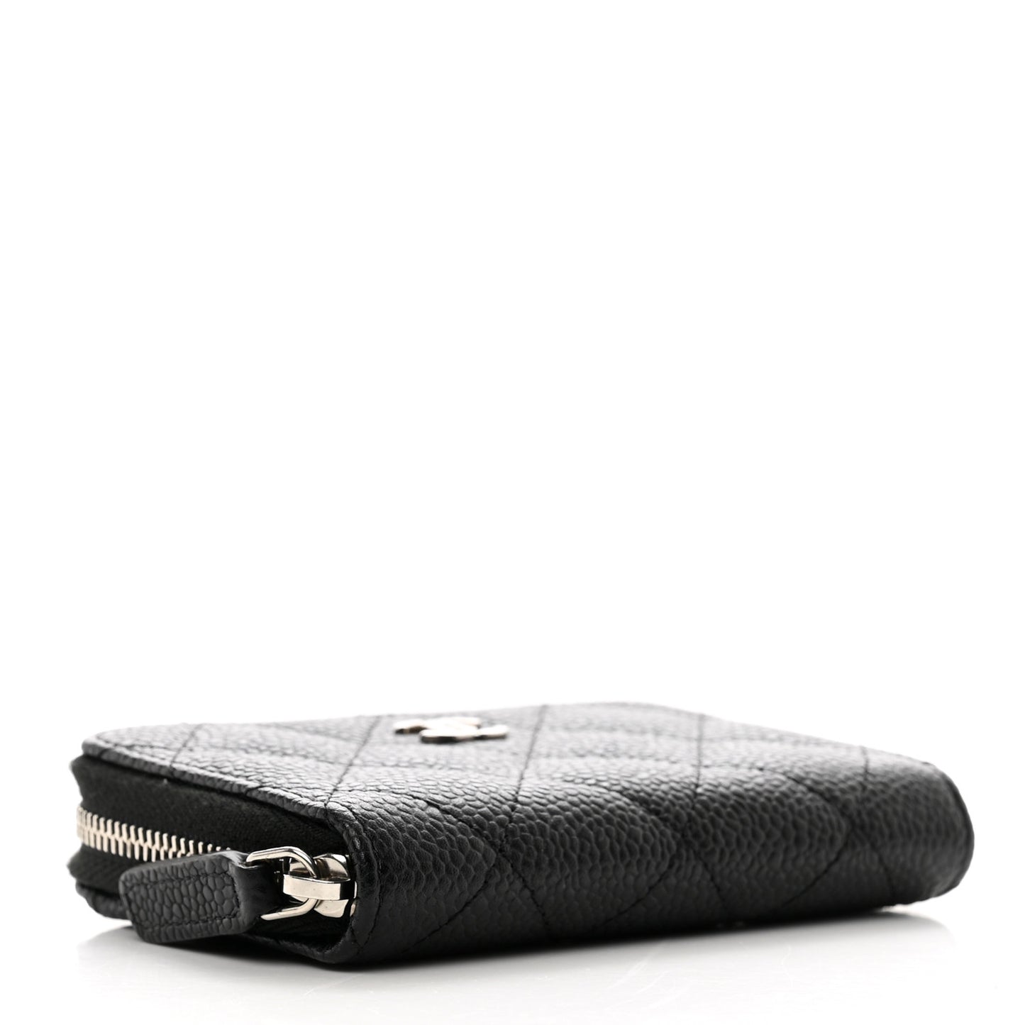 Caviar Quilted Classic Zipped Coin Purse Black