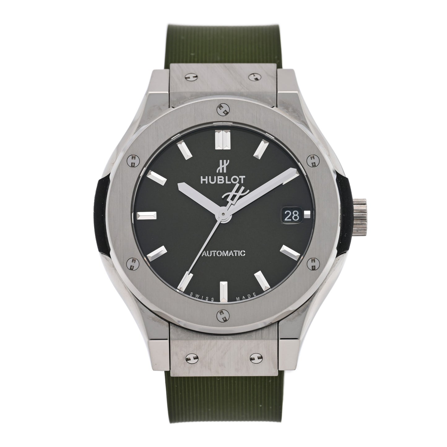 Titanium Rubber 38mm Classic Fusion Automatic Watch Green 565.NX.8970.RX