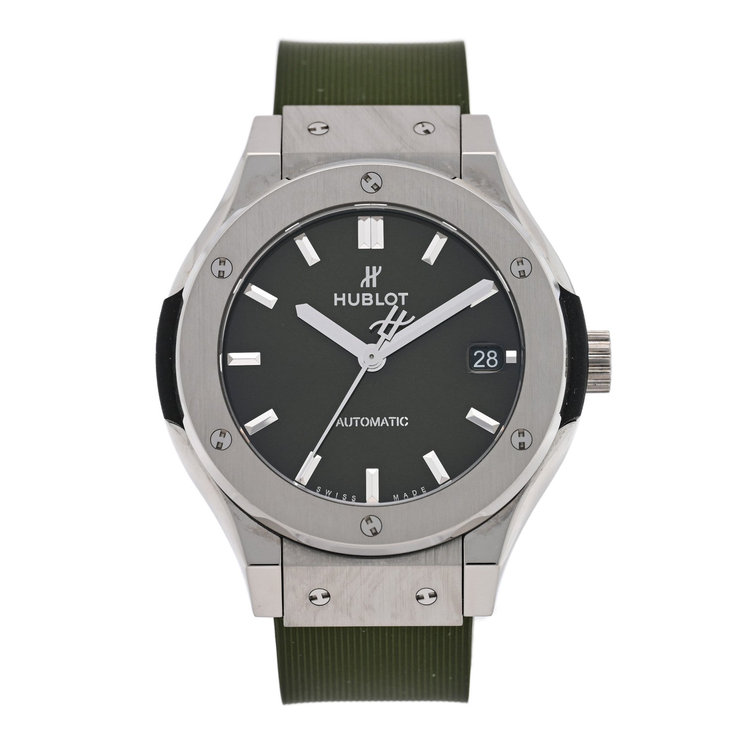 Hublot Titanium Rubber 38mm Classic Fusion Automatic Watch Green 565.NX.8970.RX 1 of 4