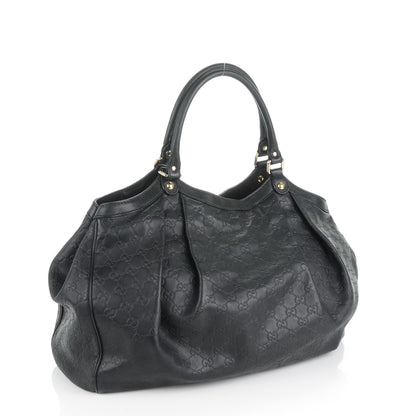 Gucci Guccissima Large Sukey Tote Black 3 of 8
