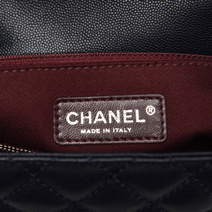 Chanel Caviar Quilted Large Coco Handle Flap Navy 6 of 7