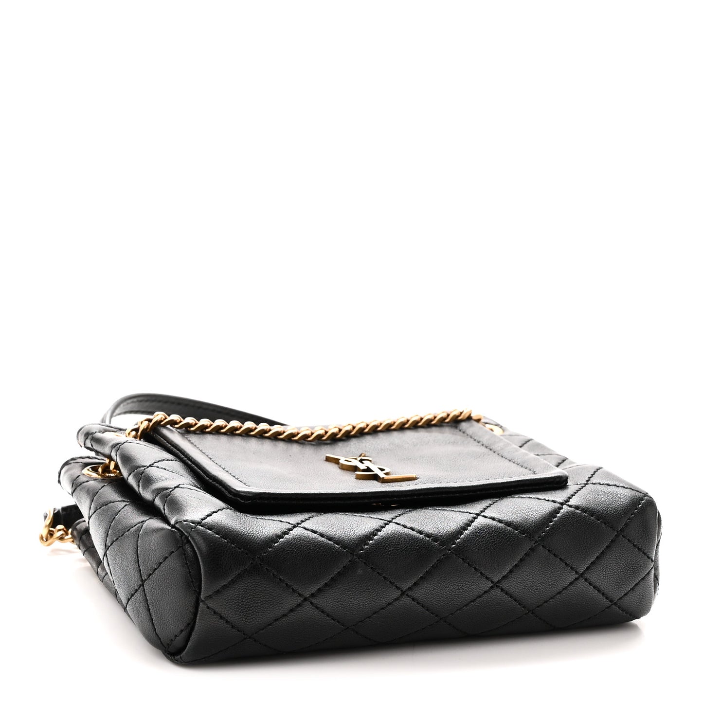 Lambskin Quilted Monogram Mini Nolita Black
