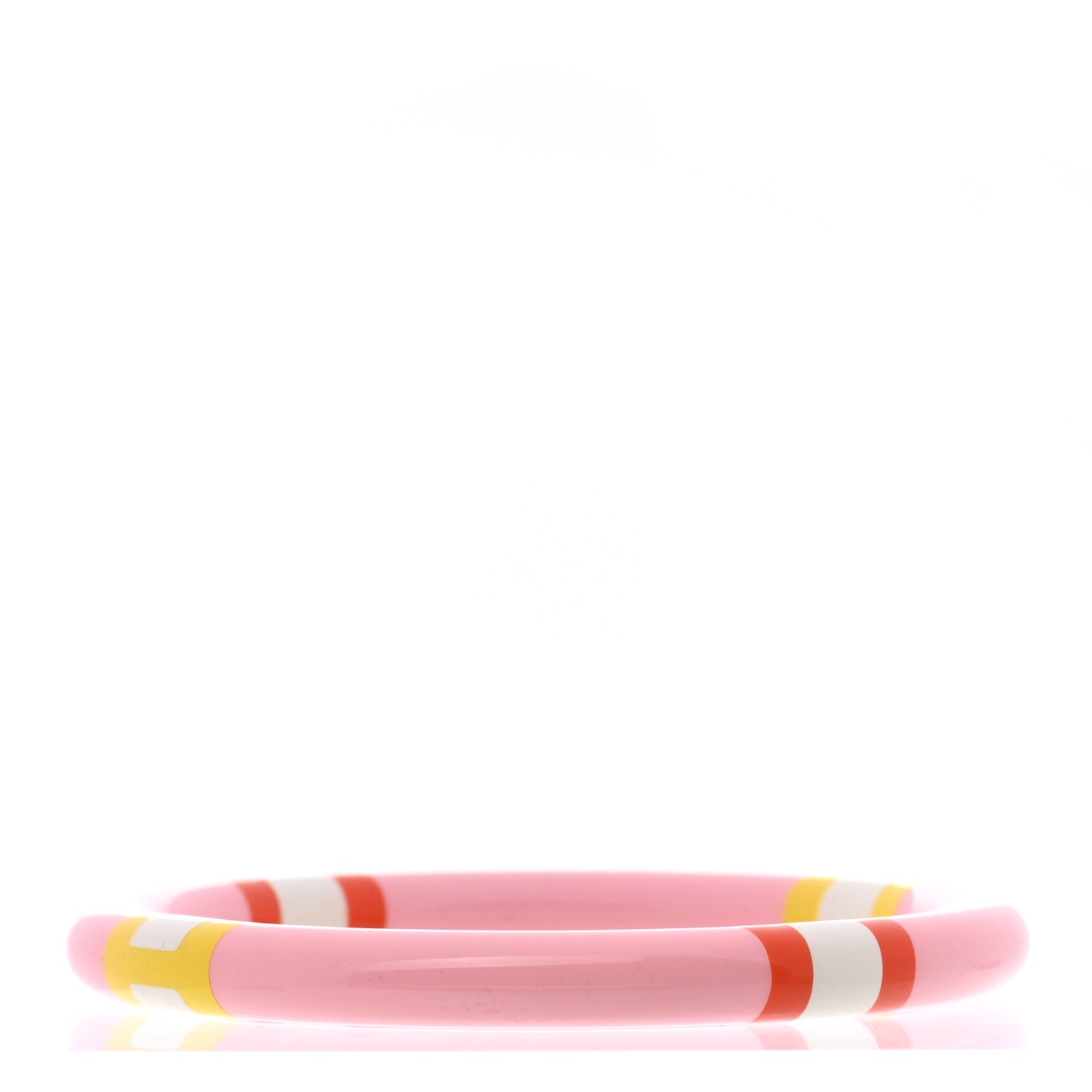 Hermes Lacquered Wood H Equipe PM Bangle Bracelet T2 Sunset 1 of 6