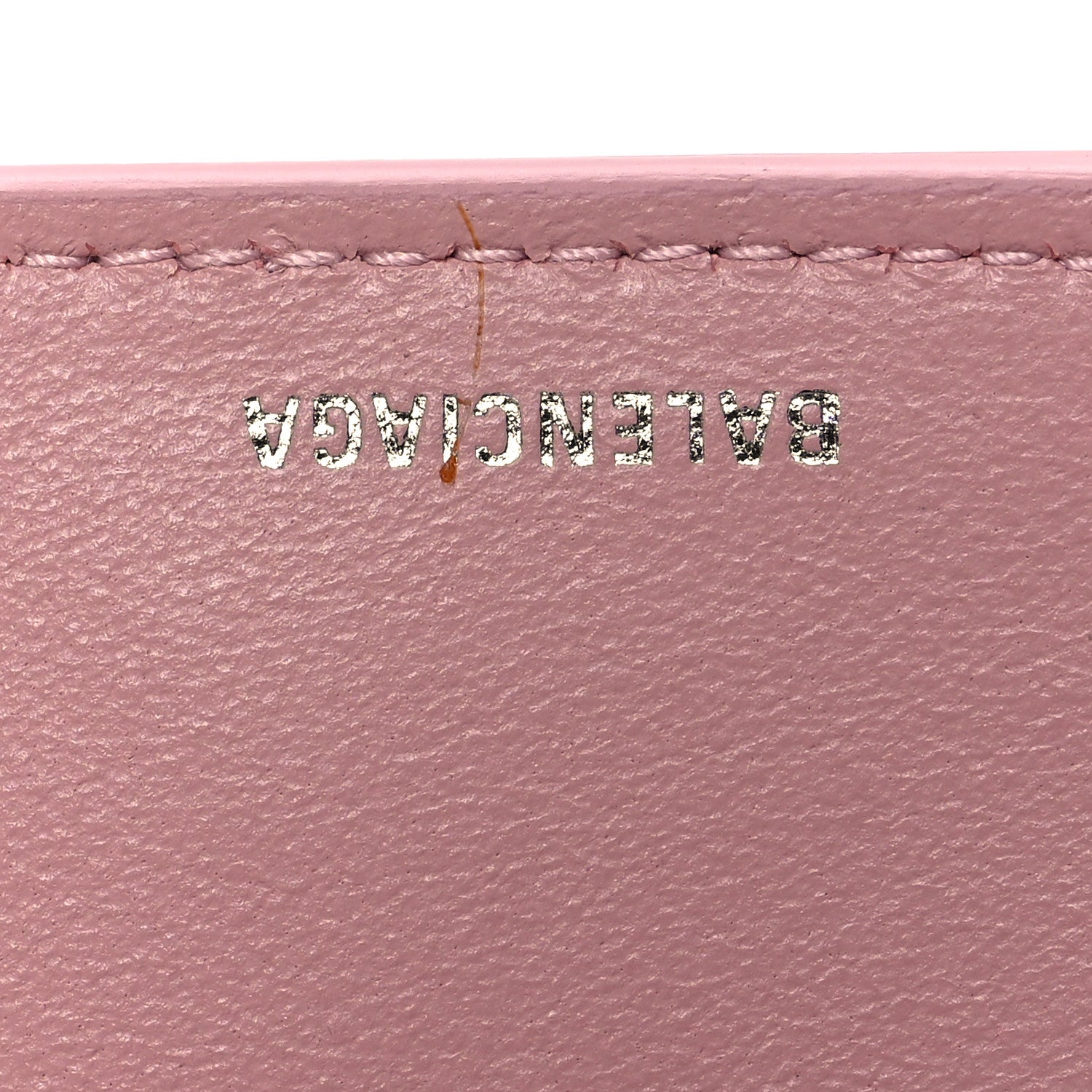 Balenciaga Grained Calfskin Logo Everyday Mini Wallet Pink 6 of 11