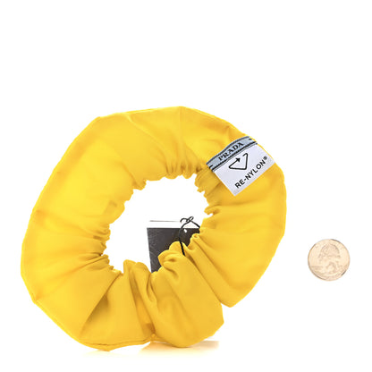 Prada Re-Nylon Metal Logo Scrunchie Giallo 2 of 4