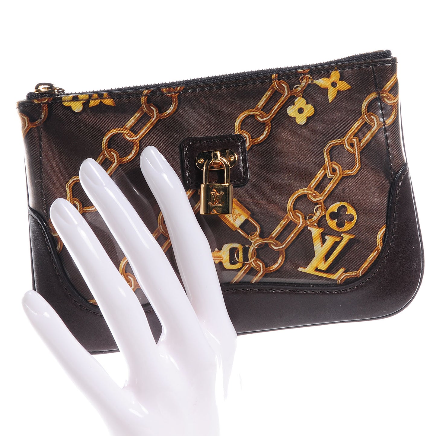 Monogram Charms Pochette Plate Taupe