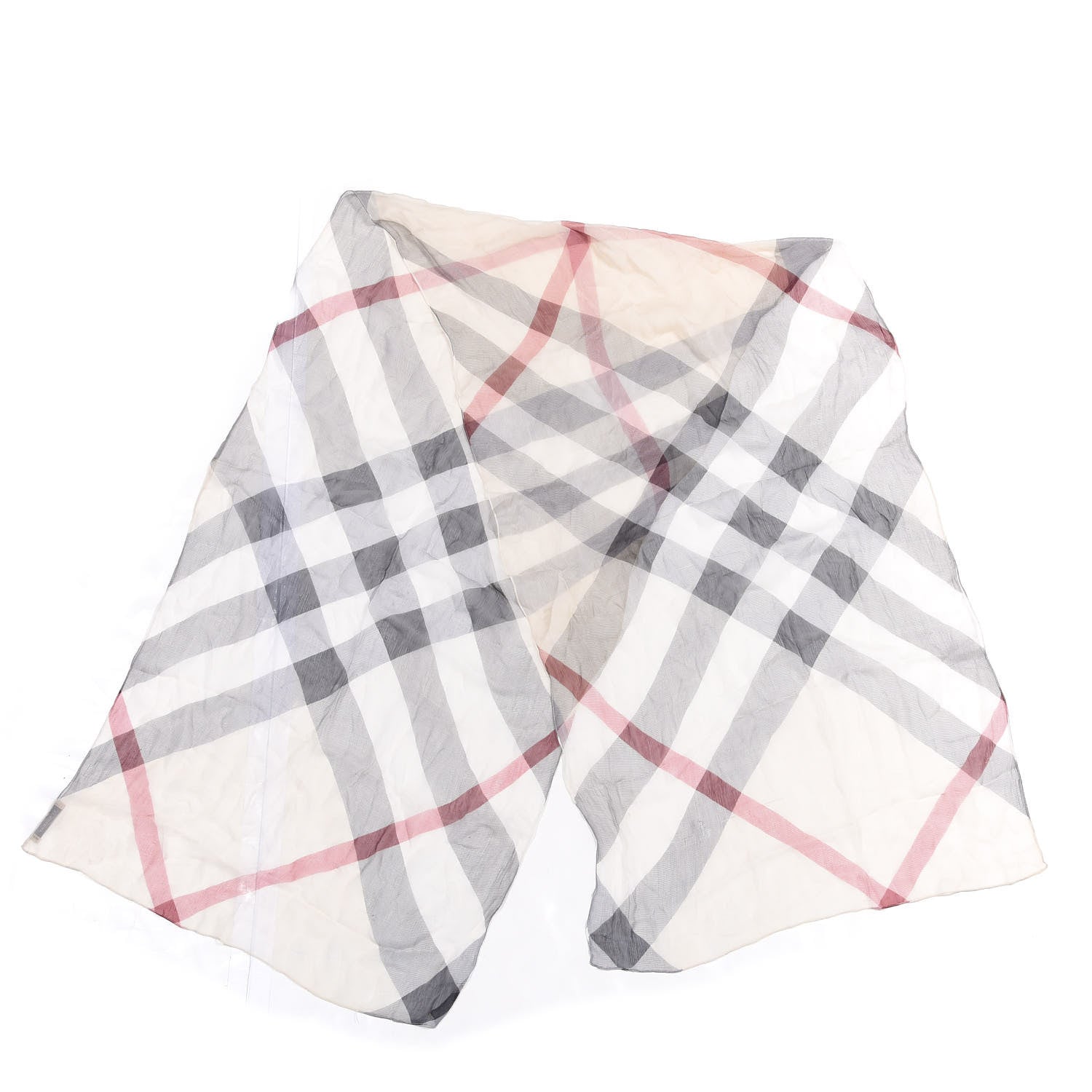 Burberry Wool Silk Gauze Giant Check Scarf Stone 2 of 4