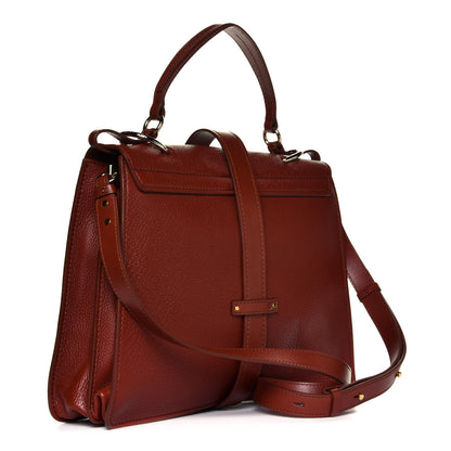 Chloe Grained Deerskin Shiny Calfskin Large Aby Day Shoulder Bag Sepia Brown 2 of 4