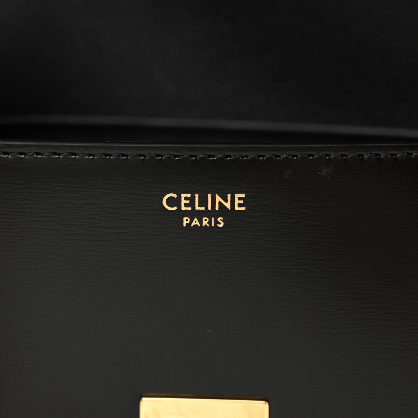 Shiny Calfskin Triomphe Shoulder Bag Black