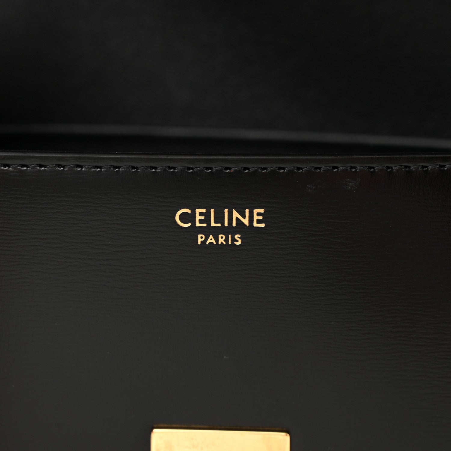 Celine Shiny Calfskin Triomphe Shoulder Bag Black 6 of 11
