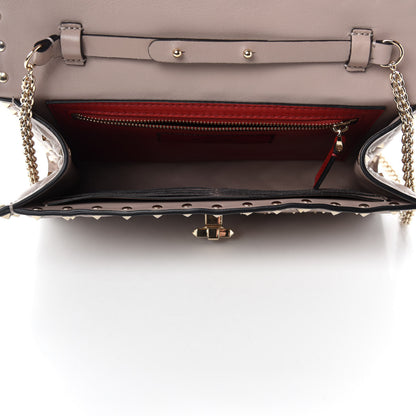 Valentino Garavani Lambskin Rockstud Spike Wallet on Chain Poudre 5 of 10