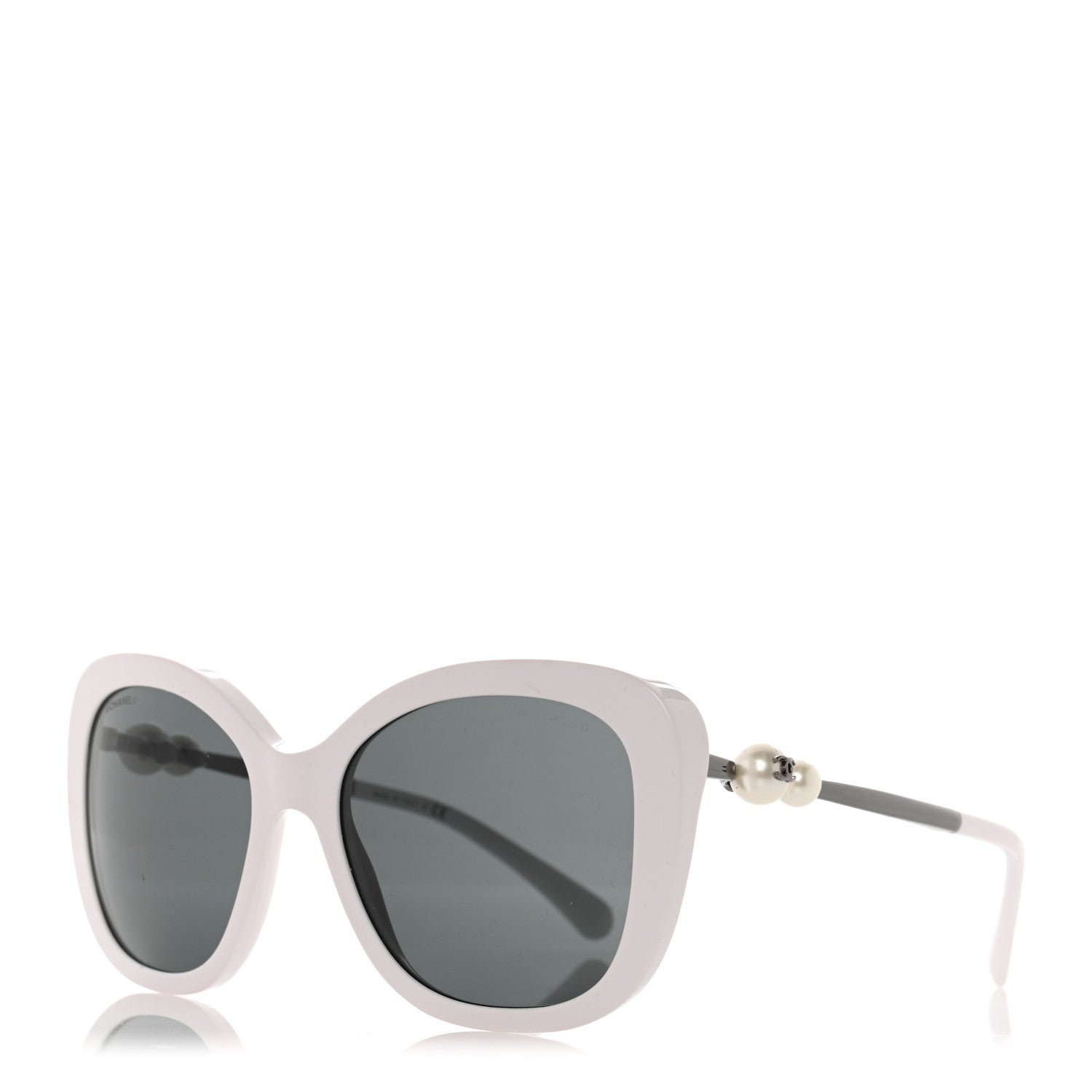 Chanel Acetate Butterfly Winter Pearl Sunglasses 5339-H White 1 of 9