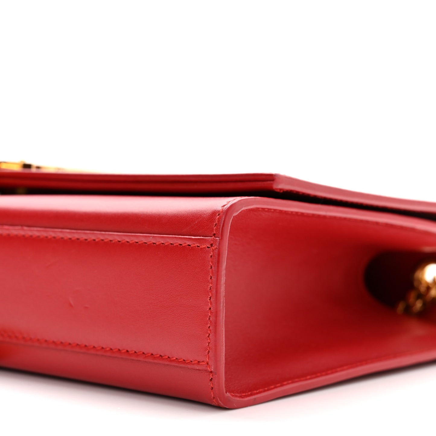 Smooth Calfskin Medium Classic Monogram Kate Tassel Satchel Lipstick Red