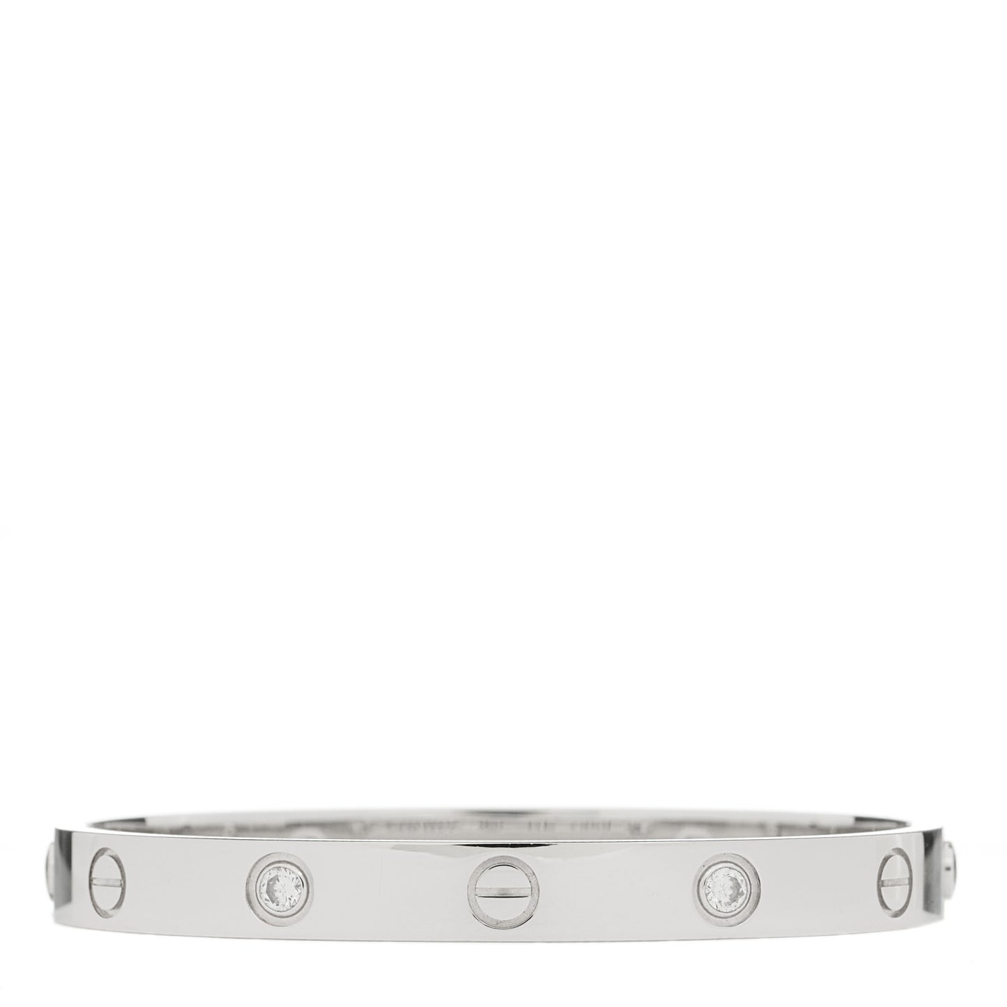 18K White Gold 4 Diamond LOVE Bracelet 16