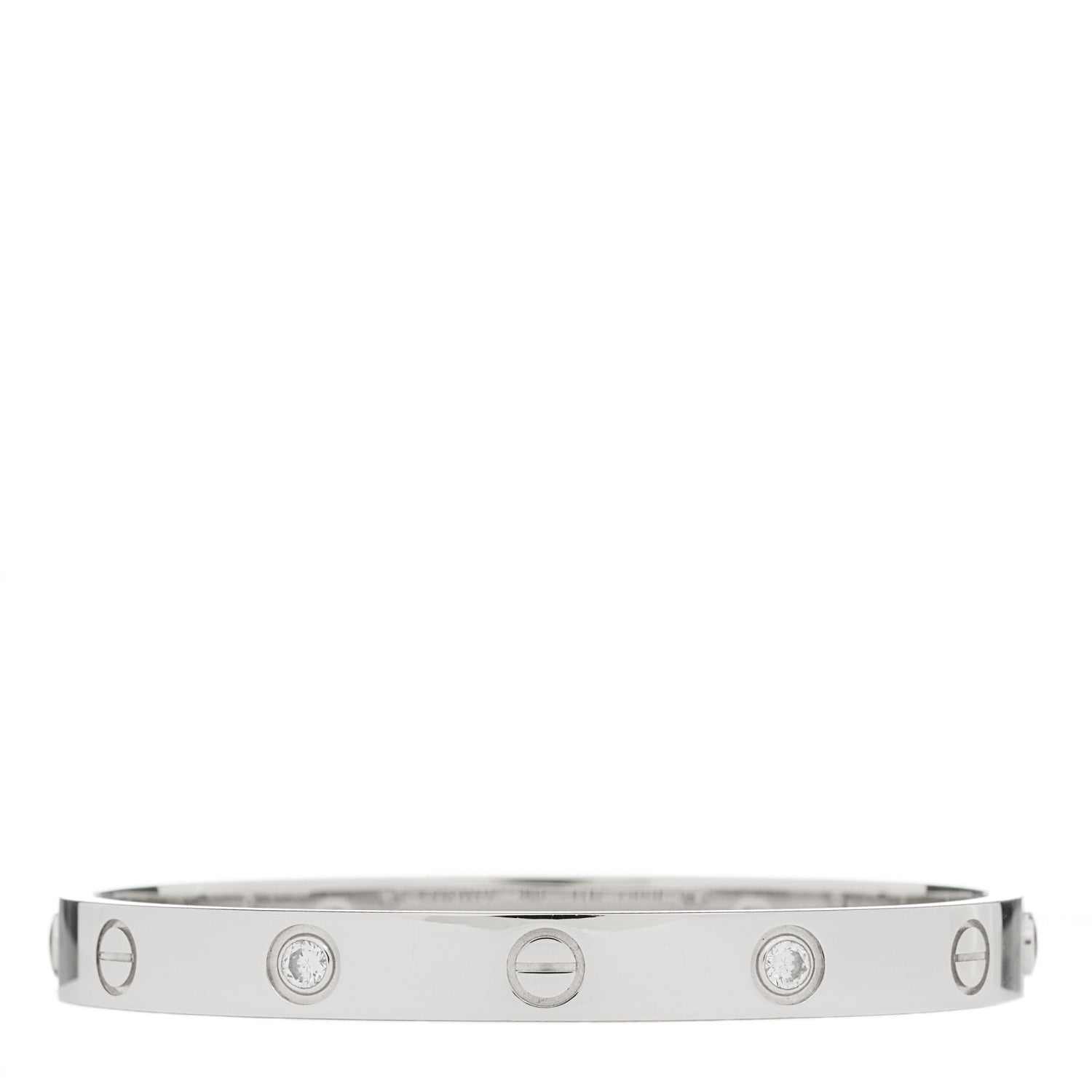 Cartier 18K White Gold 4 Diamond LOVE Bracelet 16 2 of 8