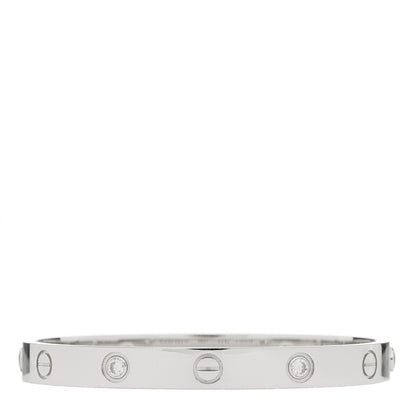 Cartier 18K White Gold 4 Diamond LOVE Bracelet 16 2 of 8