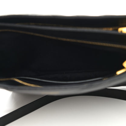 Saint Laurent Grain De Poudre Matelasse Chevron Medium Tribeca Shopping Bag Black 6 of 11