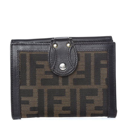 Fendi Zucca Cuoio Lucido Compact Wallet Tobacco Moro 1 of 11