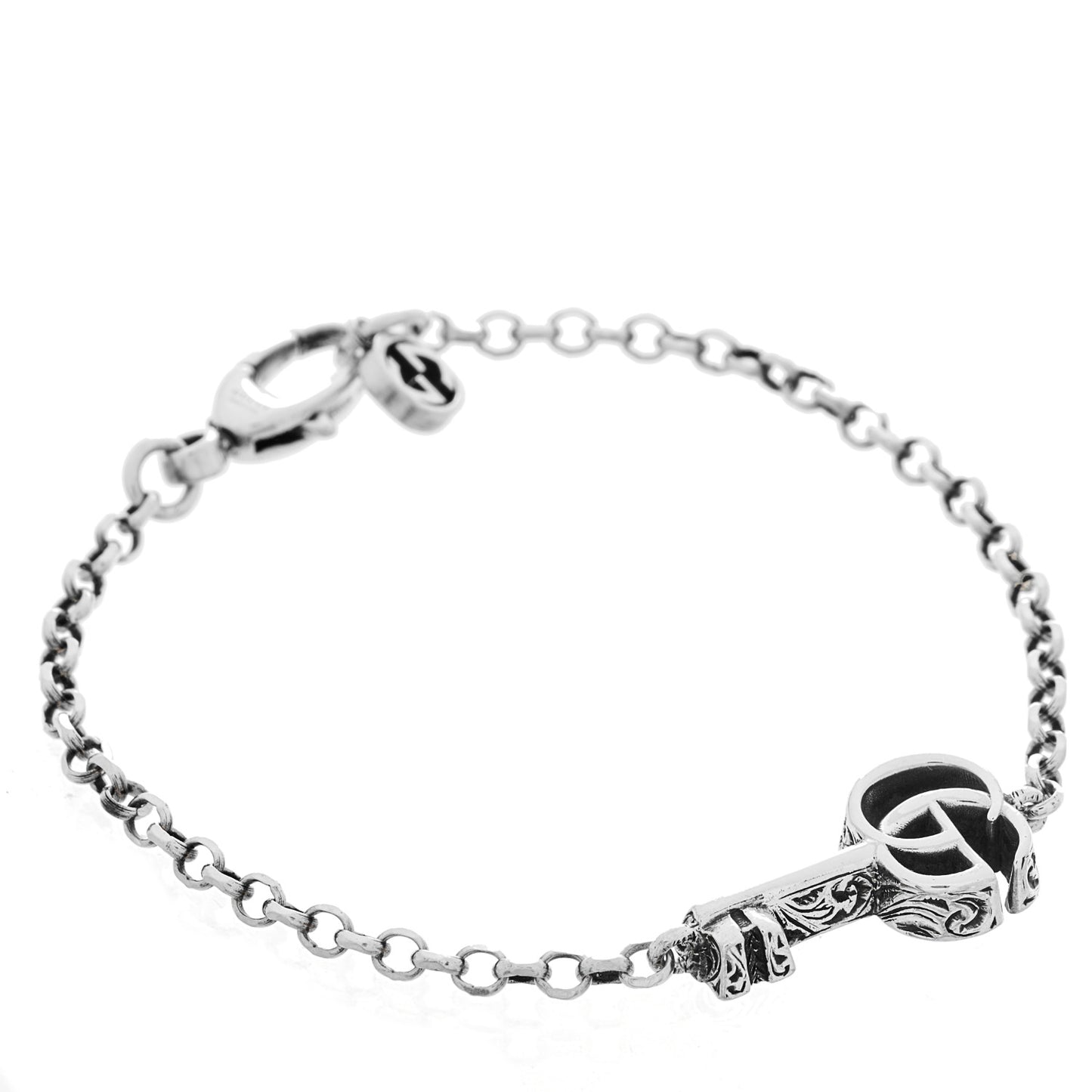 Sterling Silver Double G Key Bracelet