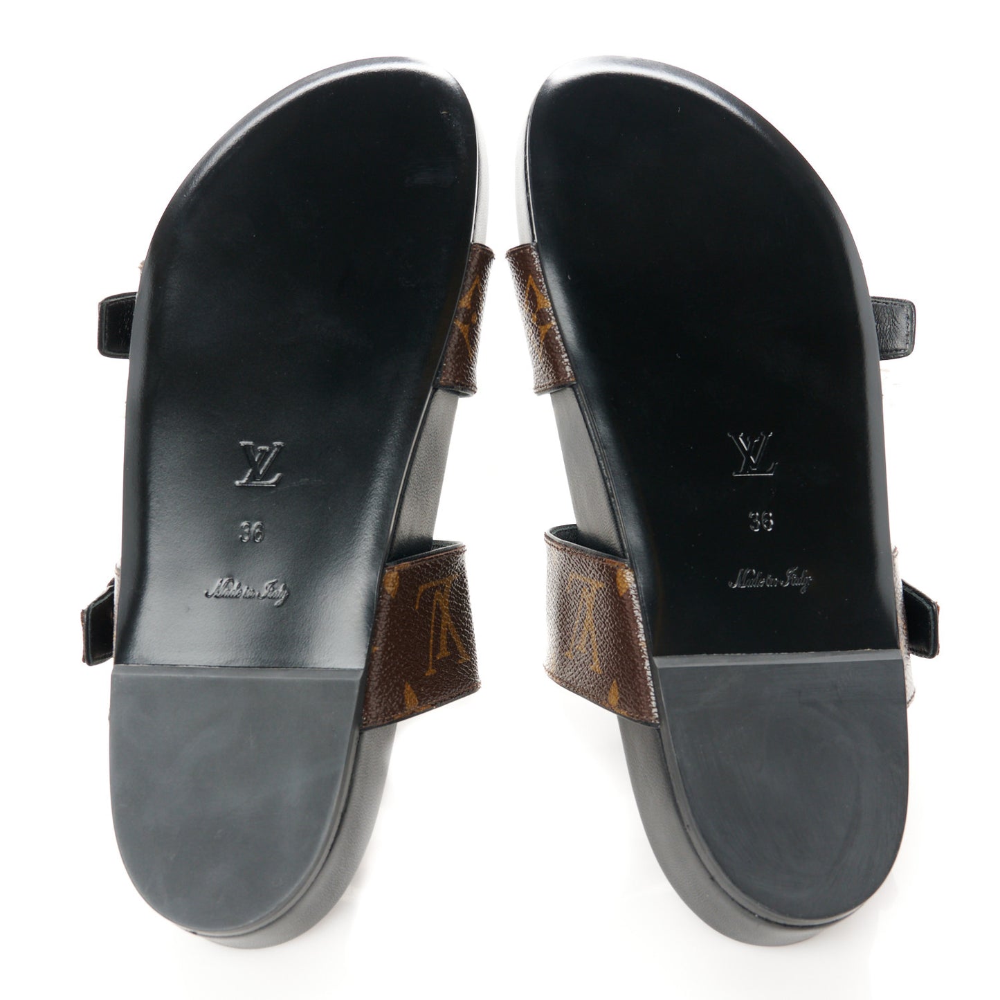 Monogram Bom Dia Mule Sandals 36 Black