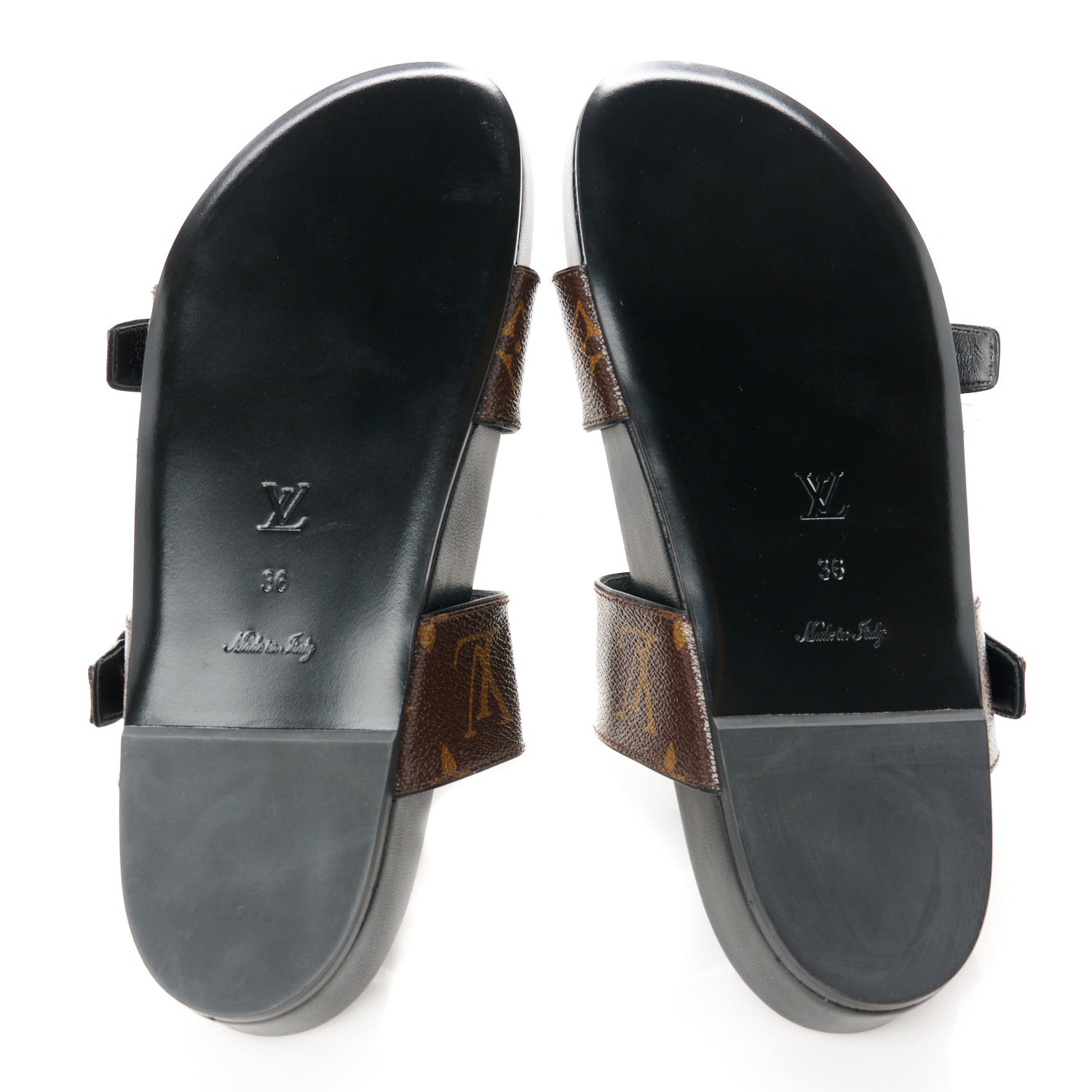 Louis Vuitton Monogram Bom Dia Mule Sandals 36 Black 5 of 9