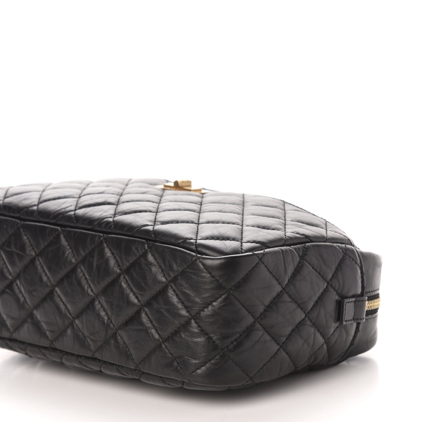 Aged Calfskin Quilted Medium Reissue Camera Case Black