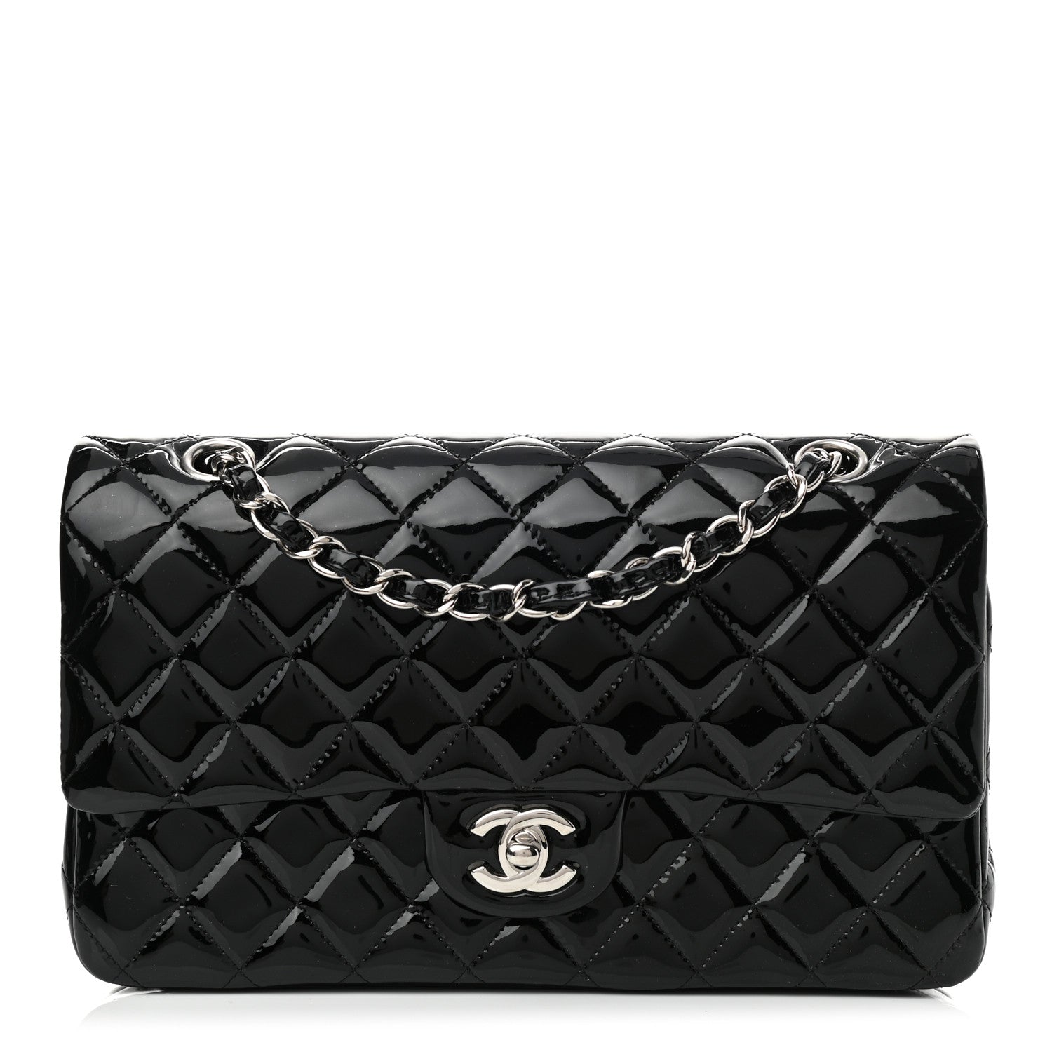 Chanel Patent Quilted Medium Double Flap Black 1 of 11