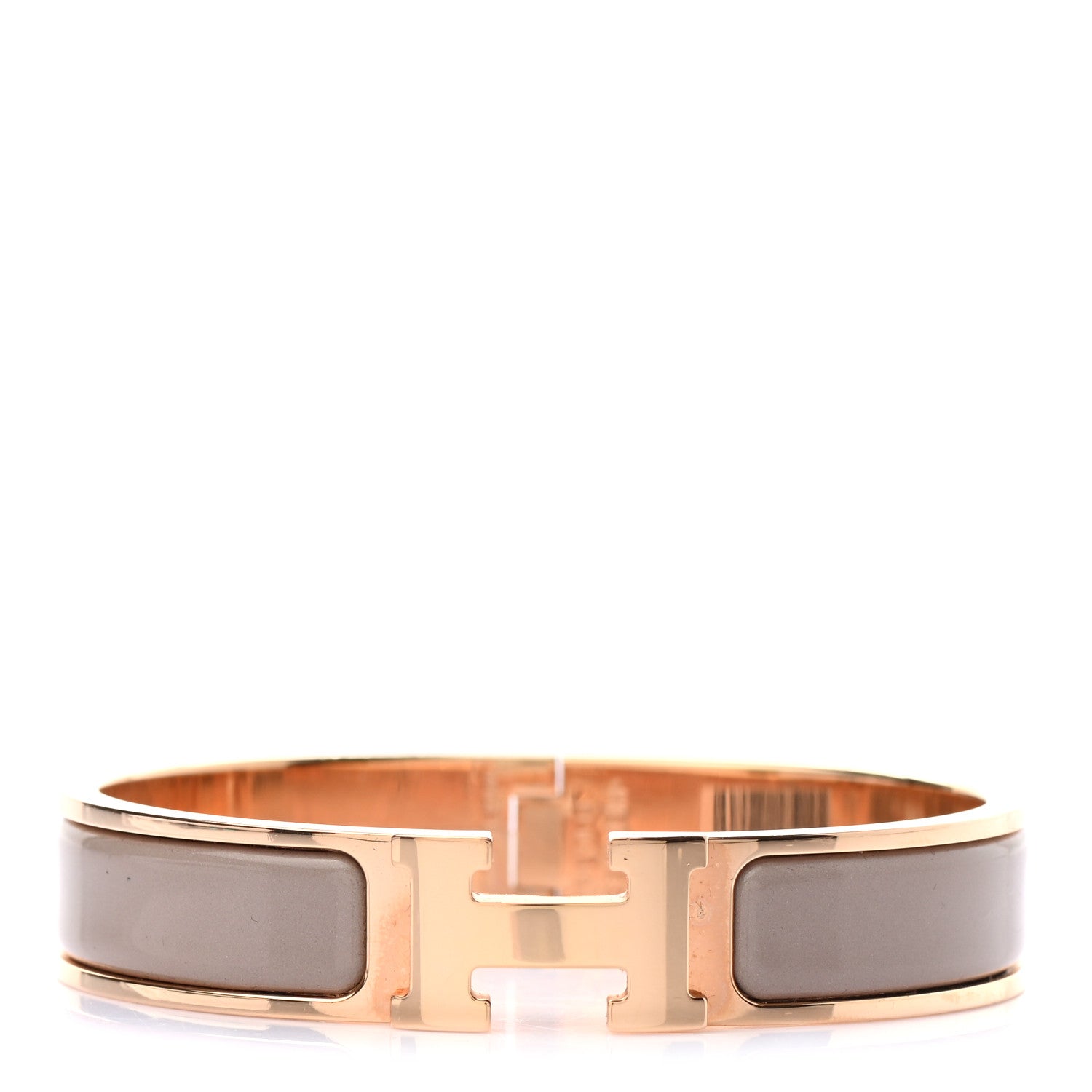 Hermes Enamel Narrow Clic Clac H Bracelet PM Marron Glace 1 of 4