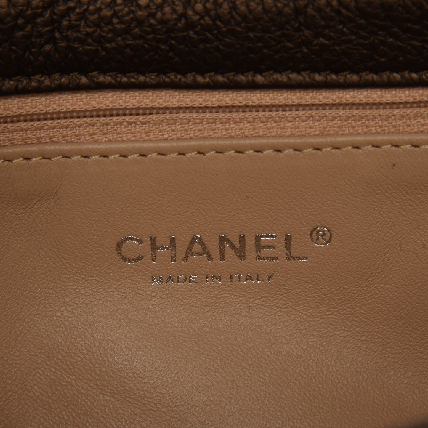 Metallic Deerskin Small Luxe Ligne Flap Bronze