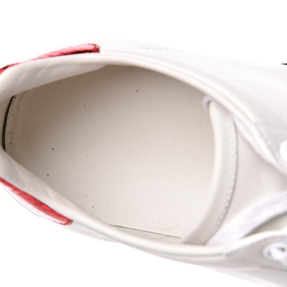 Gucci Calfskin Ayers Bee Embroidered Womens Ace Sneakers 39 White Green 8 of 12