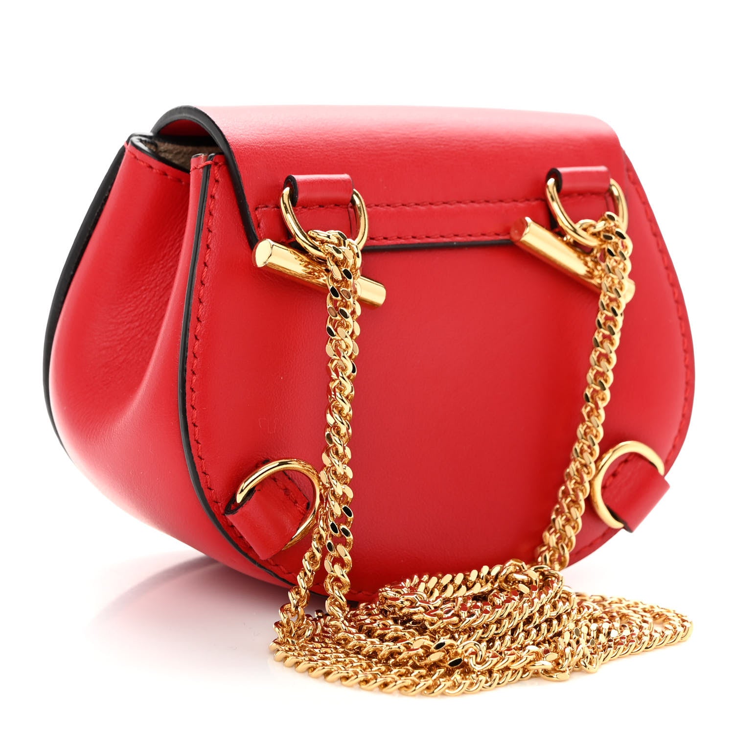 Chloe Shiny Calfskin Mini Drew Crossbody Backpack Juicy Red 3 of 9