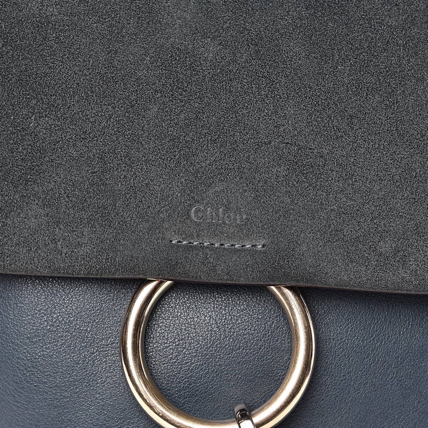 Suede Calfskin Medium Faye Backpack Silver Blue