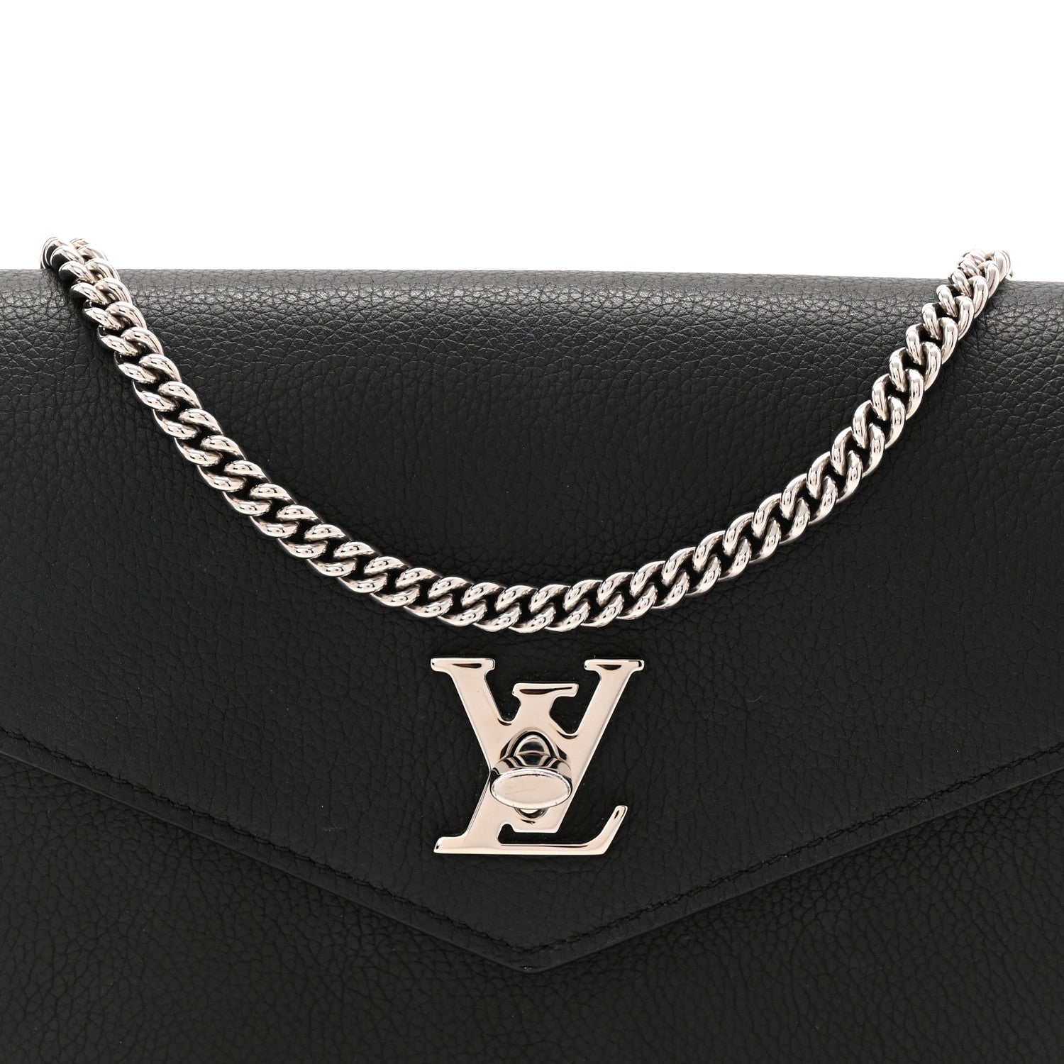 Louis Vuitton Soft Calfskin My Lockme Chain Pochette Black 7 of 9