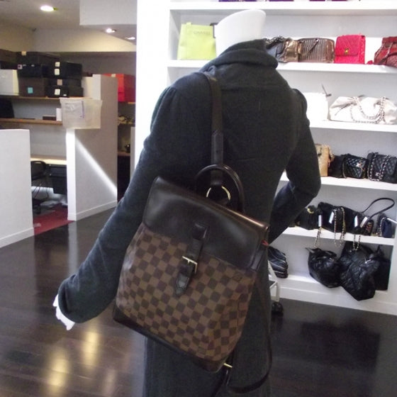 Louis Vuitton Damier Ebene Soho Backpack 2 of 9