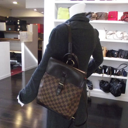 Louis Vuitton Damier Ebene Soho Backpack 2 of 9